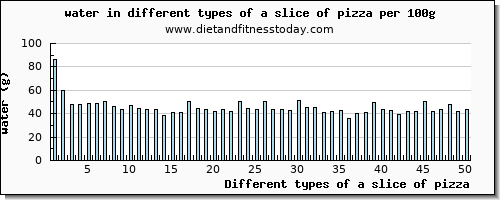 a slice of pizza water per 100g